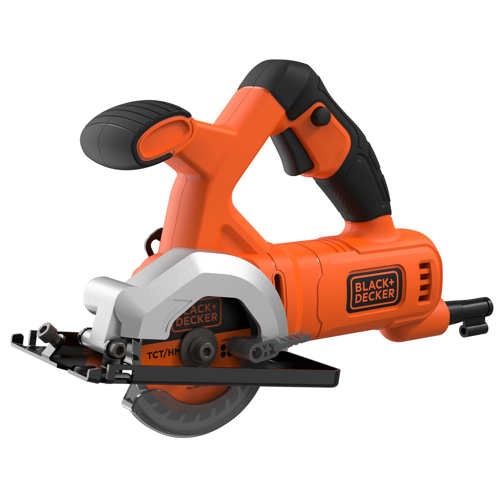 BLACK+DECKER BES510 400W 85mm Mini Cirkelzaag | 1x HEX key | 1x HSS Metaal zaagblad | 1x Hout zaagblad | Langsgeleider - BES510-QS