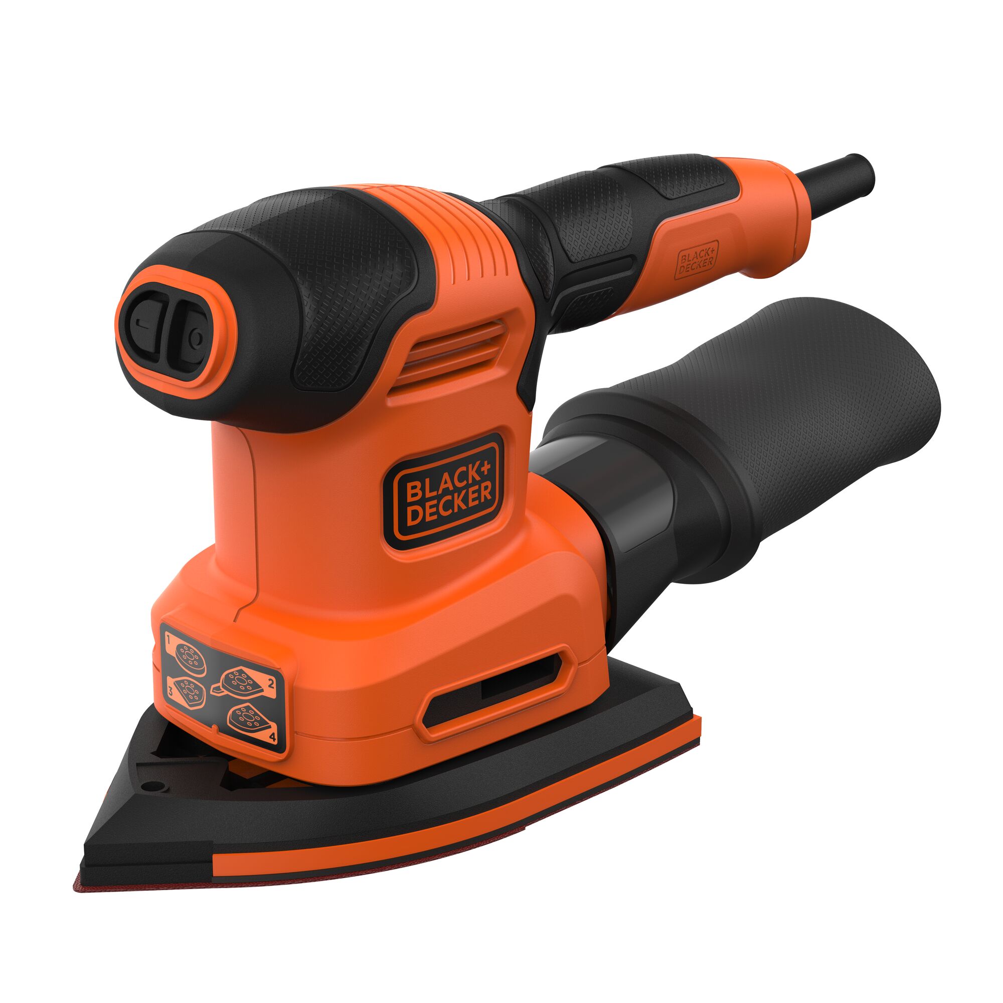 BLACK+DECKER BEW200 200W 4IN1 Multischuurmachine | Vlak-, detail-, en excentrische schuurzool | 1x Schuurvinger | 6x Schuurvellen - BEW200-QS