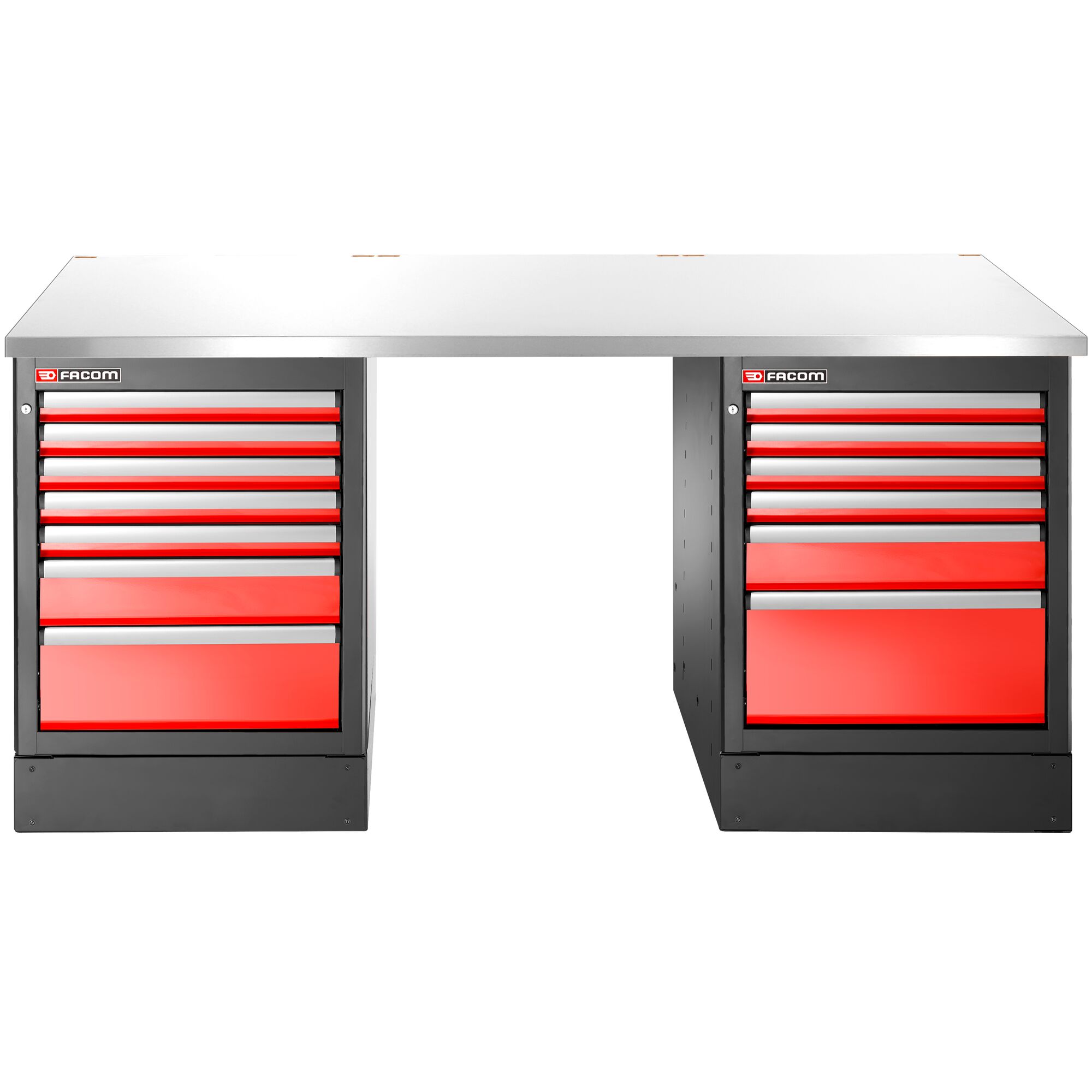 Facom JLS3 Werkbank | 13 Laden | Inox Bovenblad | Hoog - JLS3-2MS13DH