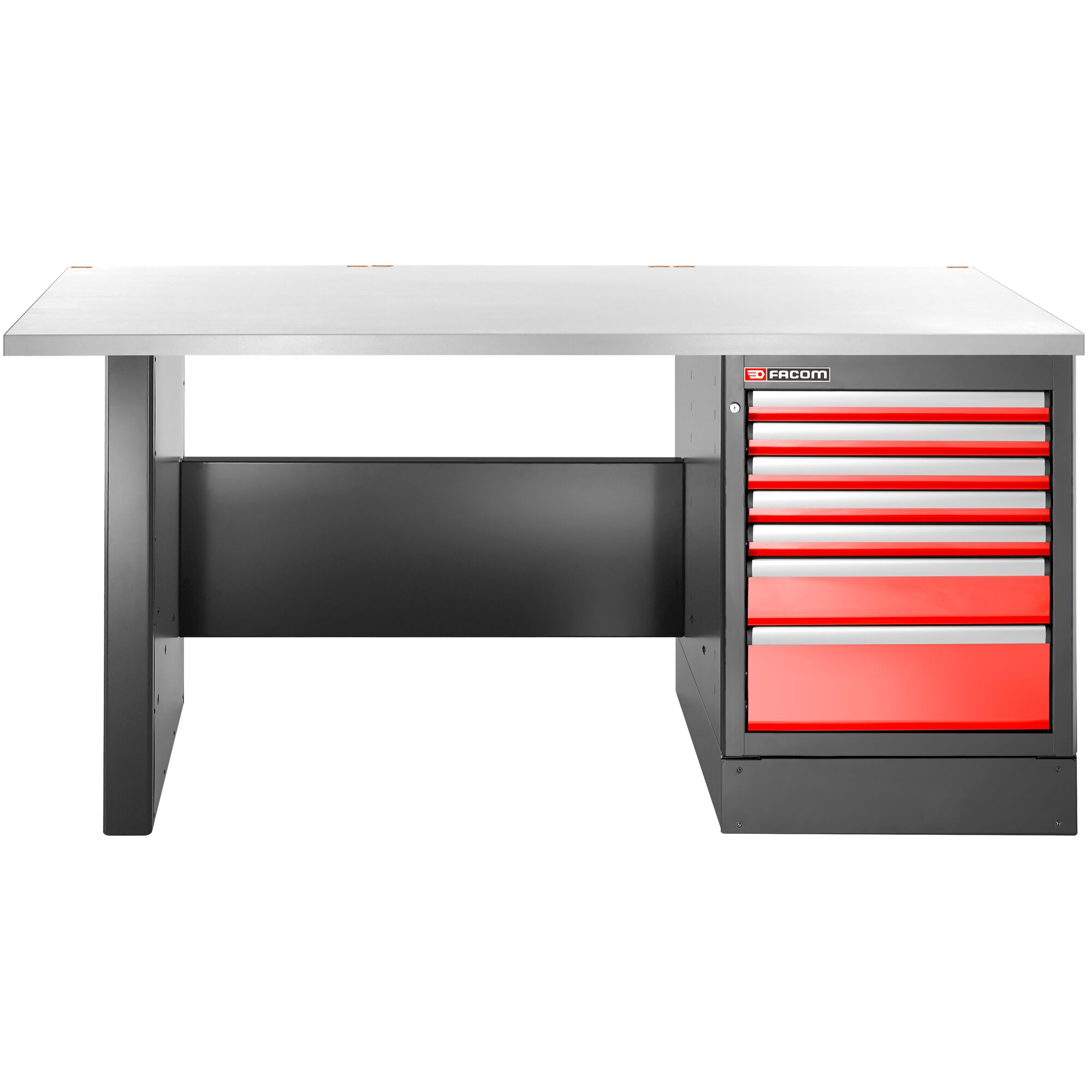 Facom JLS3 Werkbank | 7 Laden | Inox Bovenblad | Hoog - JLS3-2MS7DH