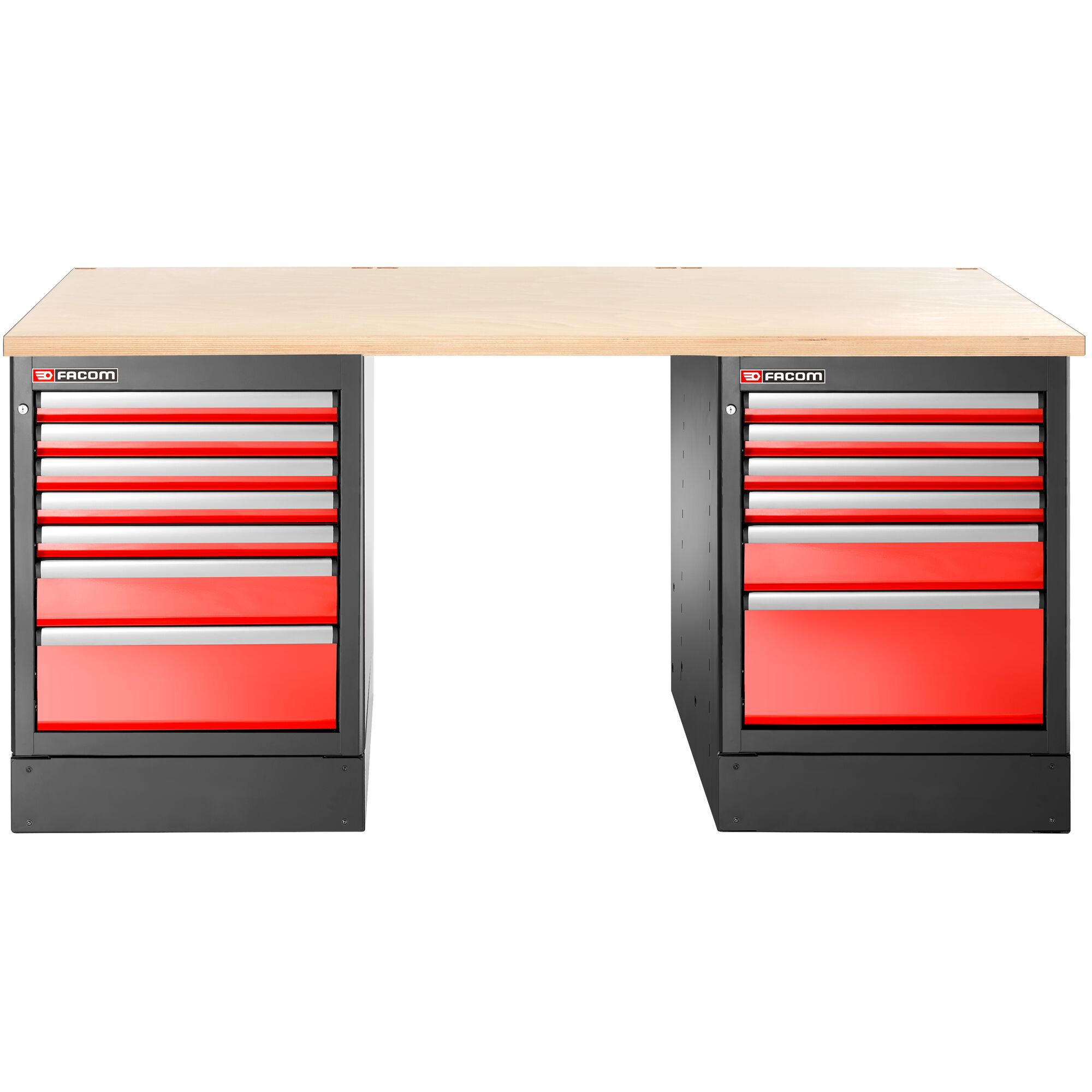 Facom JLS3 Werkbank | 13 Laden | Houten Bovenblad | Hoog - JLS3-2MW13DH