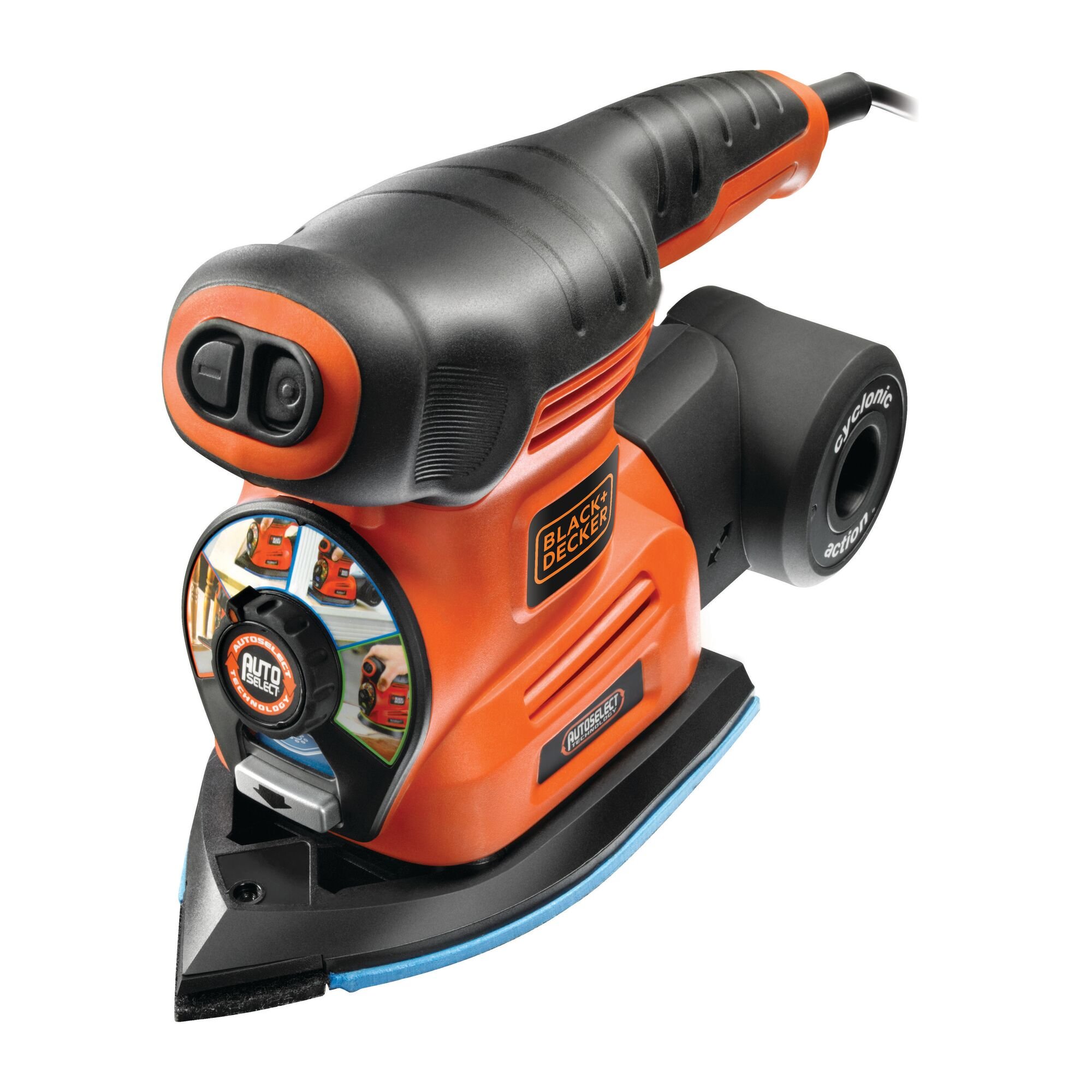 BLACK+DECKER KA280K 220W 4IN1 Multischuurmachine | Vlak-, detail-, en excentrische schuurzool | 4x profielpunten | 1x Schuurvinger | 14x Schuurvellen