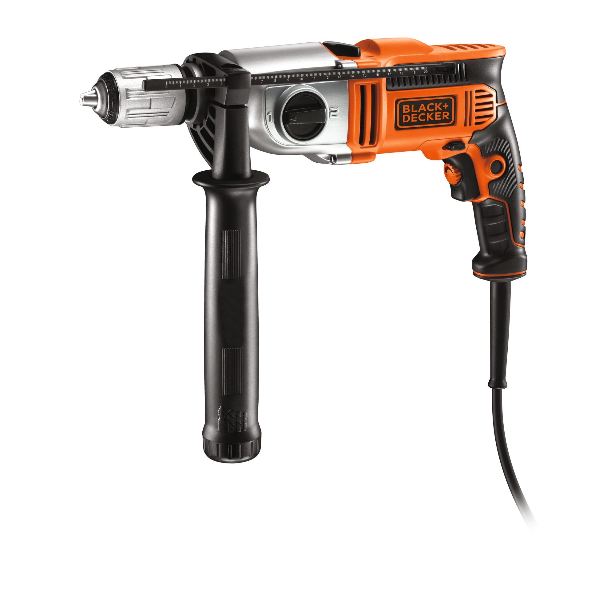 BLACK+DECKER KR911K 910W Klopboormachine in koffer | Koffer | Zijhandgreep | Dieptestop - KR911K-QS