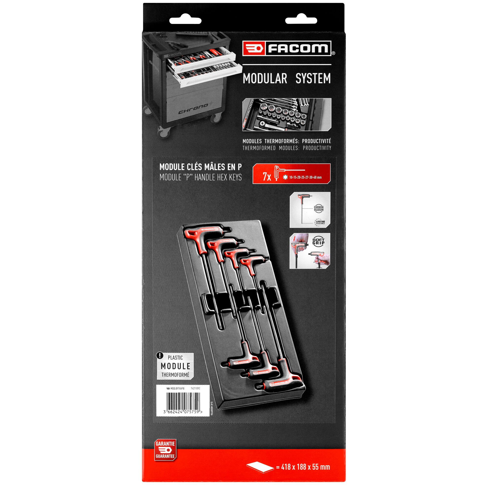 Facom Module van 7 Inbussleutels met P-greep Torx® - MOD.89TXAPB