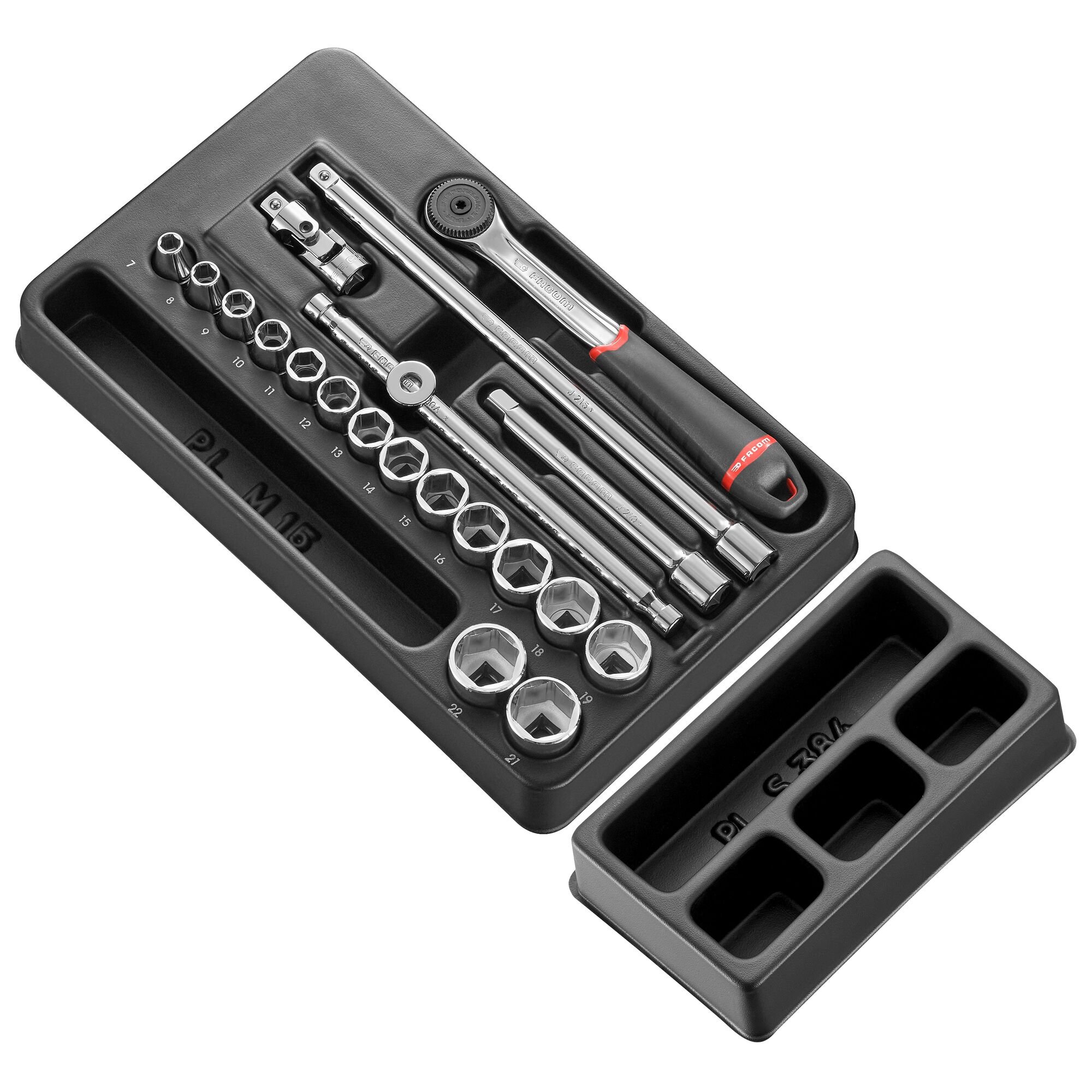 Facom Module 6-kant Metrische Doppen | 3/8" - 20 Stuks - J.161B - MOD.J161-36PB