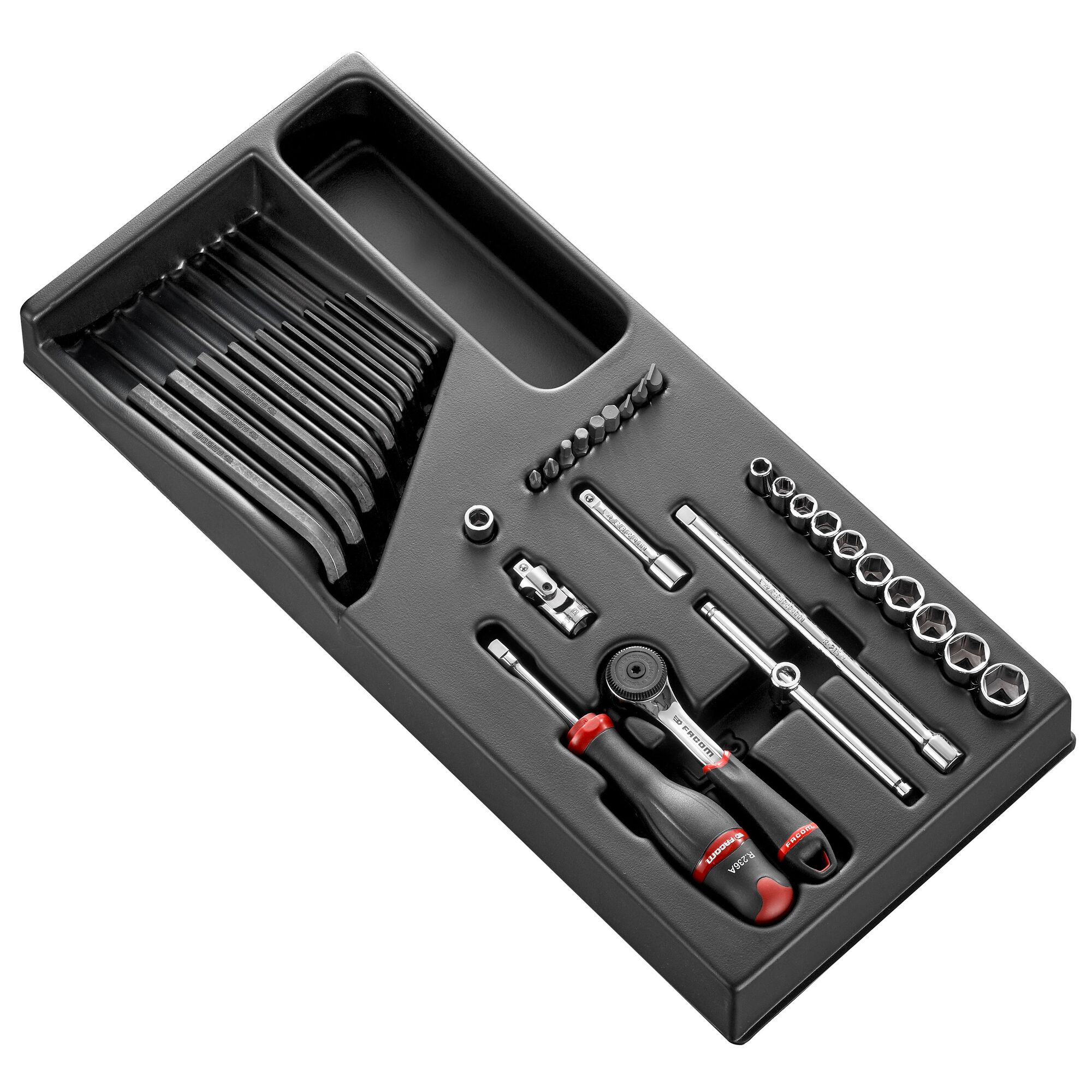 Facom Module 6-kant Metrische Doppen | 1/4" - 36 Stuks - R.161B - MOD.R161-26PB