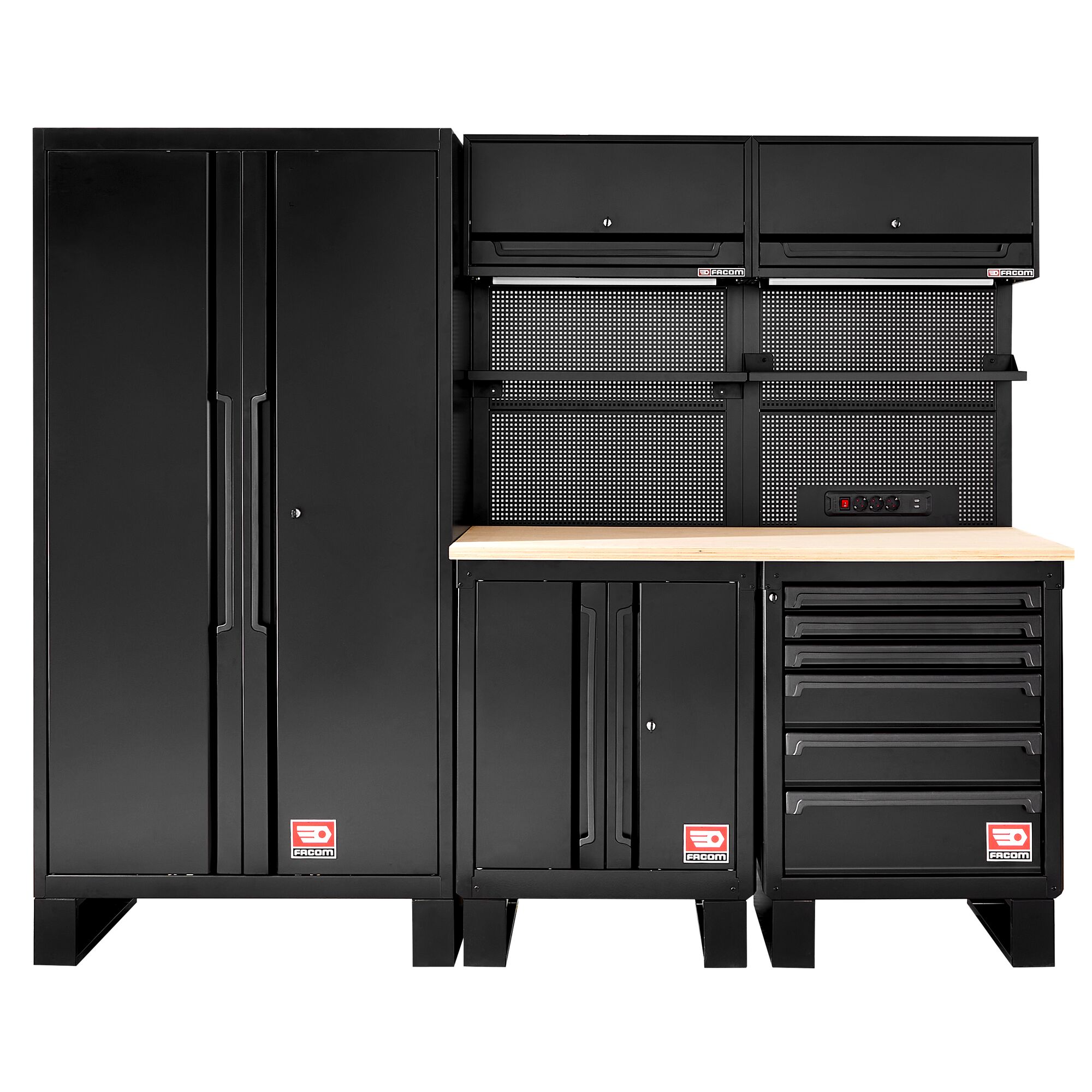 Facom RWS2 - Set | 2,45m Houten Blad | Zwart - RWS2-9BS