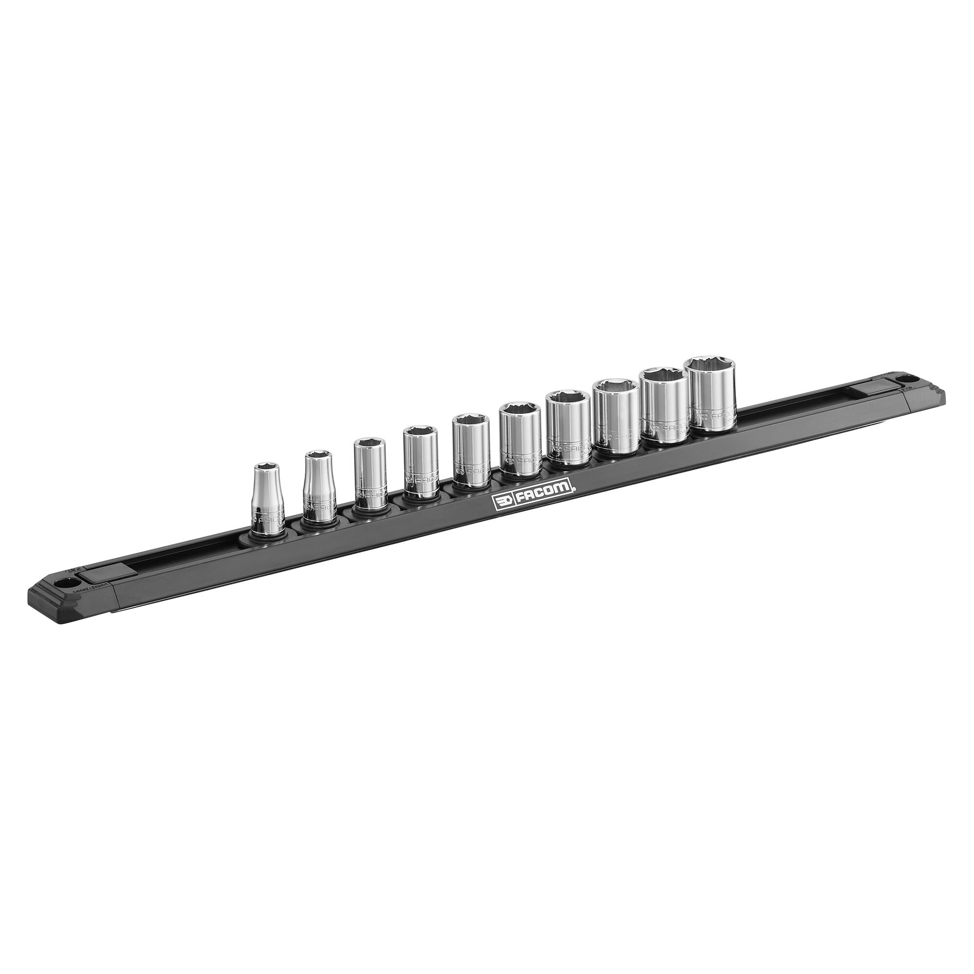 Facom OGV® Doppen Set | 1/4” 6-kant | 10-delig op Rail - R.40EGRPPB