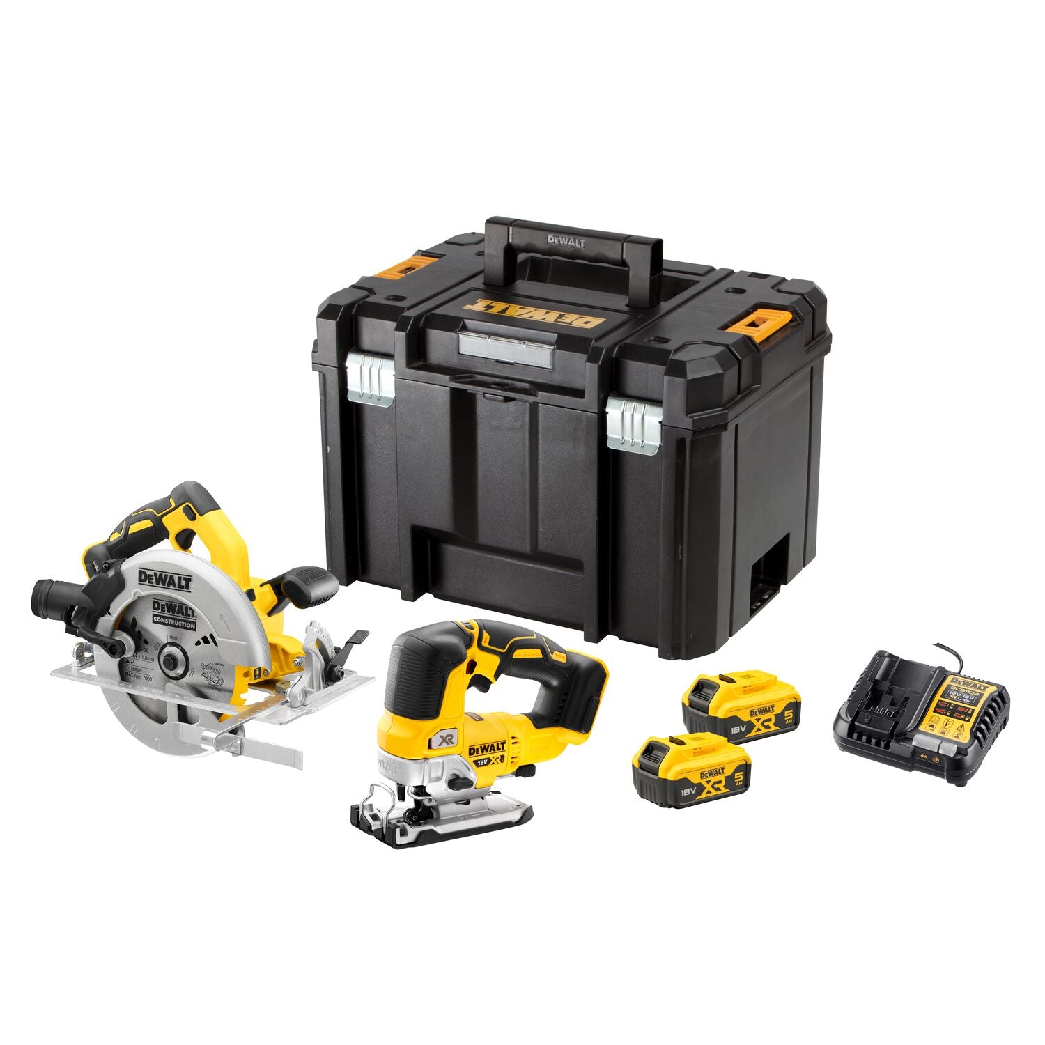 DeWalt DCK2012P2T 18v XR Zaag Twin Kit | DCS570+DCS334 | 2 x 5Ah DCK2012P2T-QW