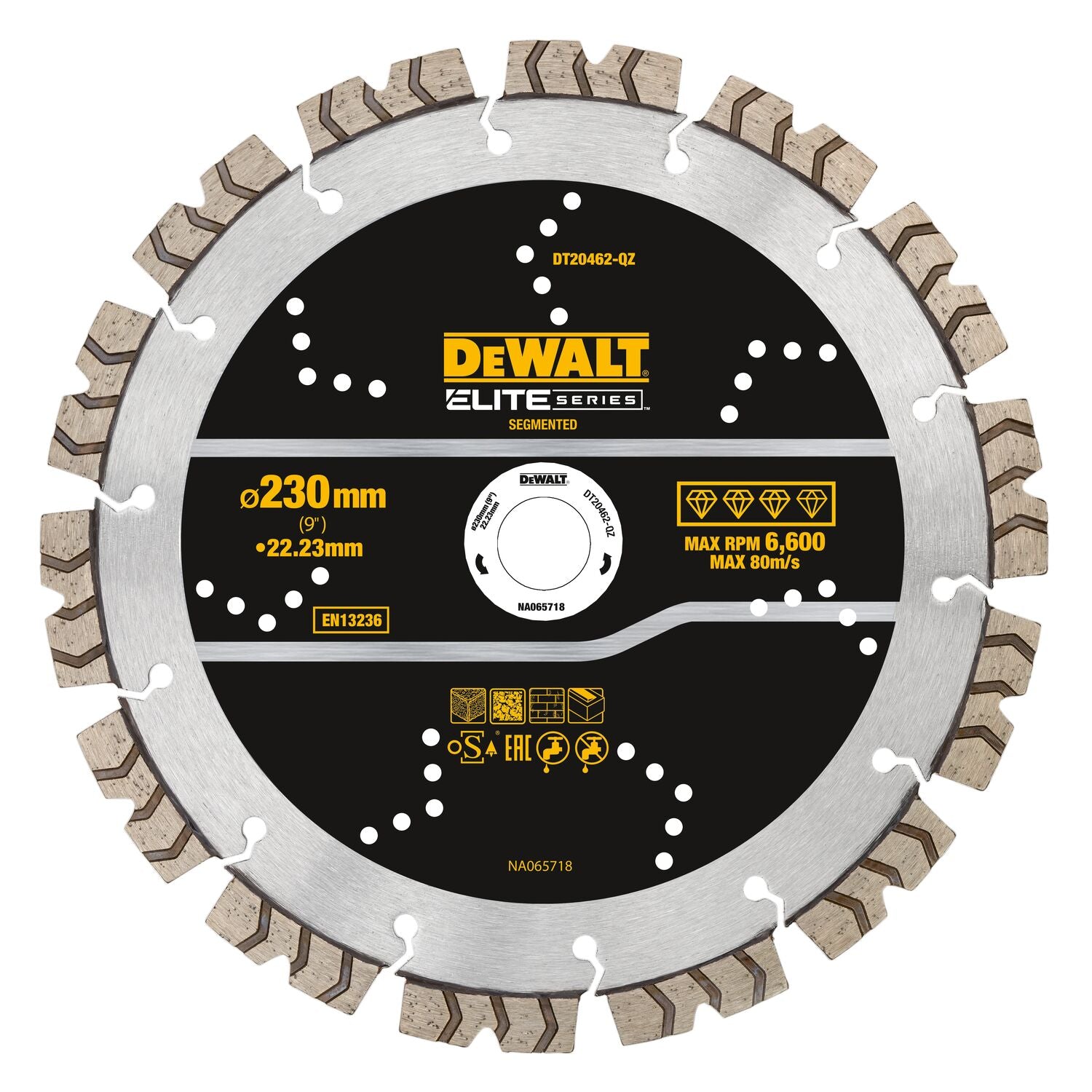 DeWalt DT20462-QZ Elite Diamantblad | Gesegmenteerd | 230 mm |Universeel DT20462-QZ