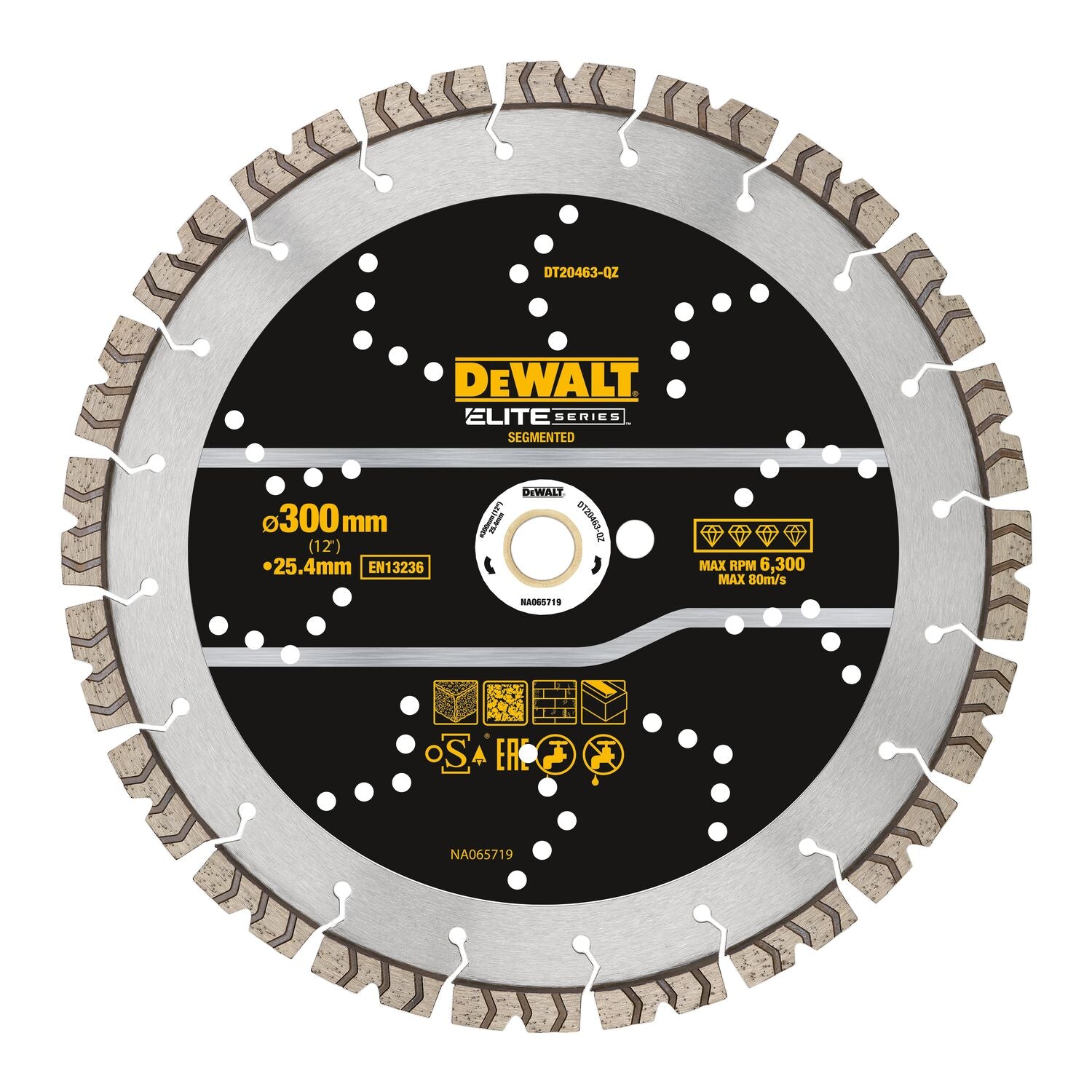 DeWalt DT20463-QZ Elite Diamantblad | Gesegmenteerd | 355 mm |Universeel DT20463-QZ