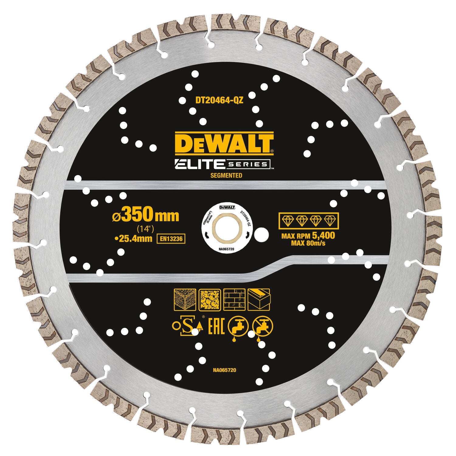 DeWalt DT20464-QZ Elite Diamantblad | Gesegmenteerd | 355 mm |Universeel DT20464-QZ