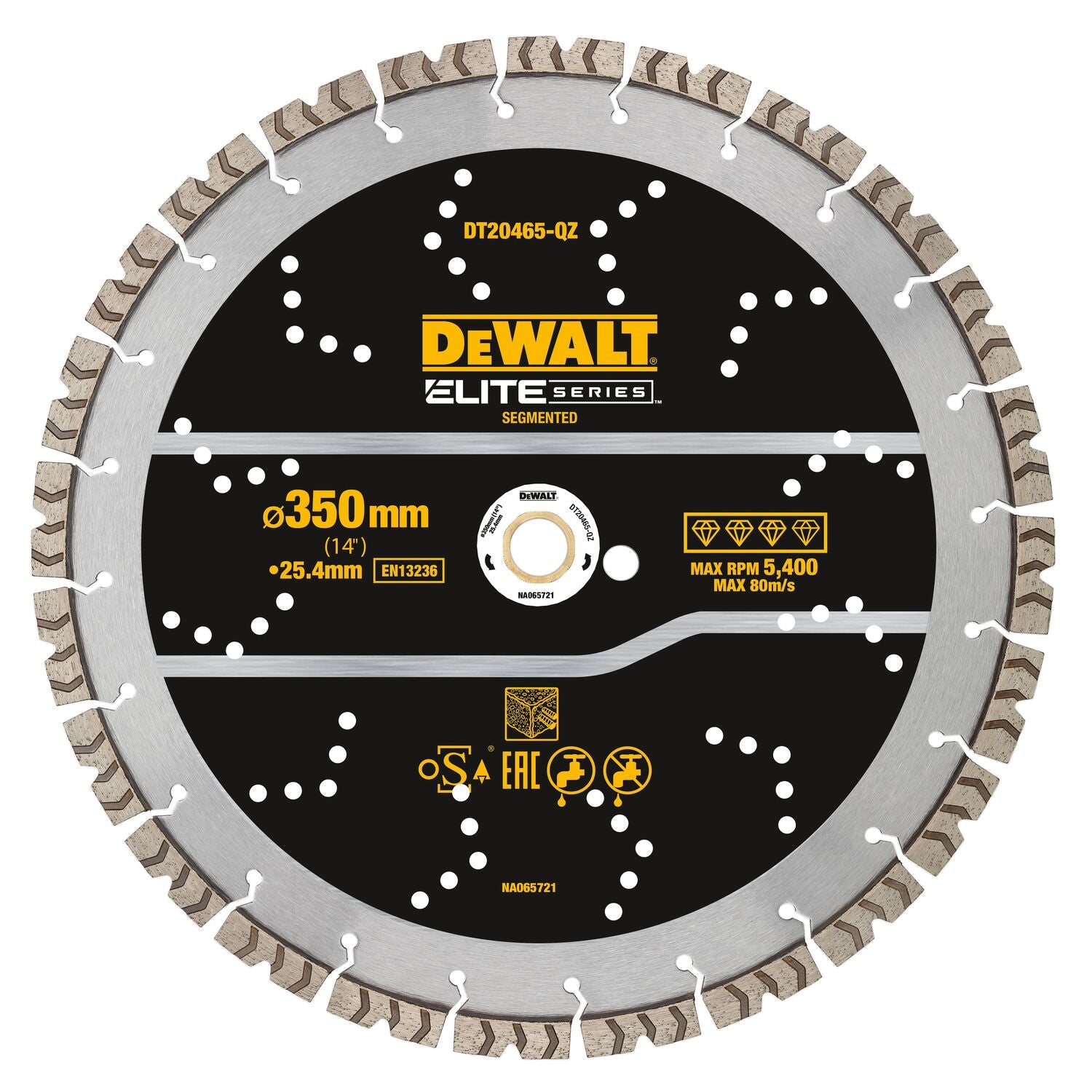 DeWalt DT20465-QZ Elite Diamantblad | Gesegmenteerd | 355 mm |Gewapend Beton DT20465-QZ