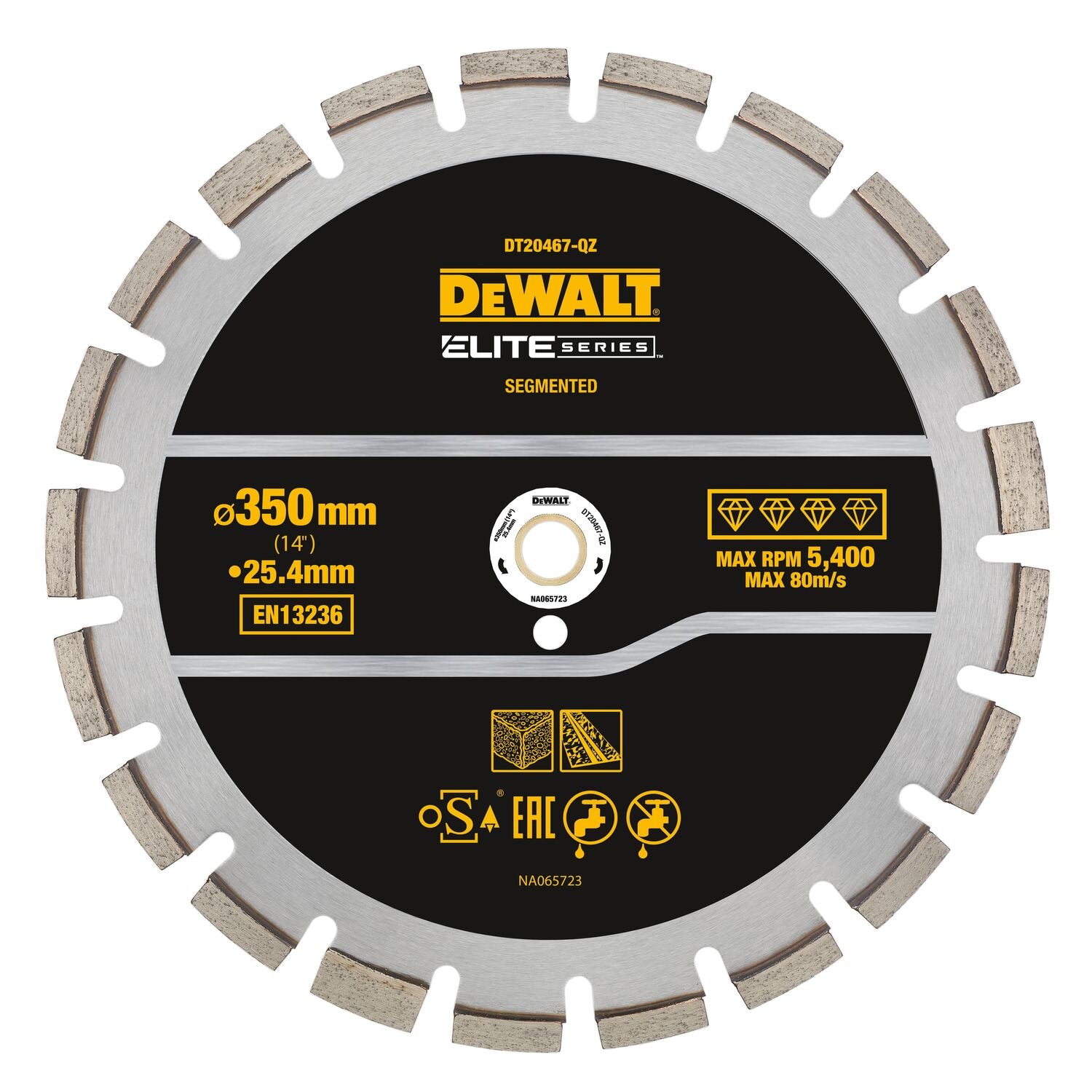 DeWalt DT20467-QZ Elite Diamantblad | Gesegmenteerd | 355 mm |Asfalt - DT20467-QZ