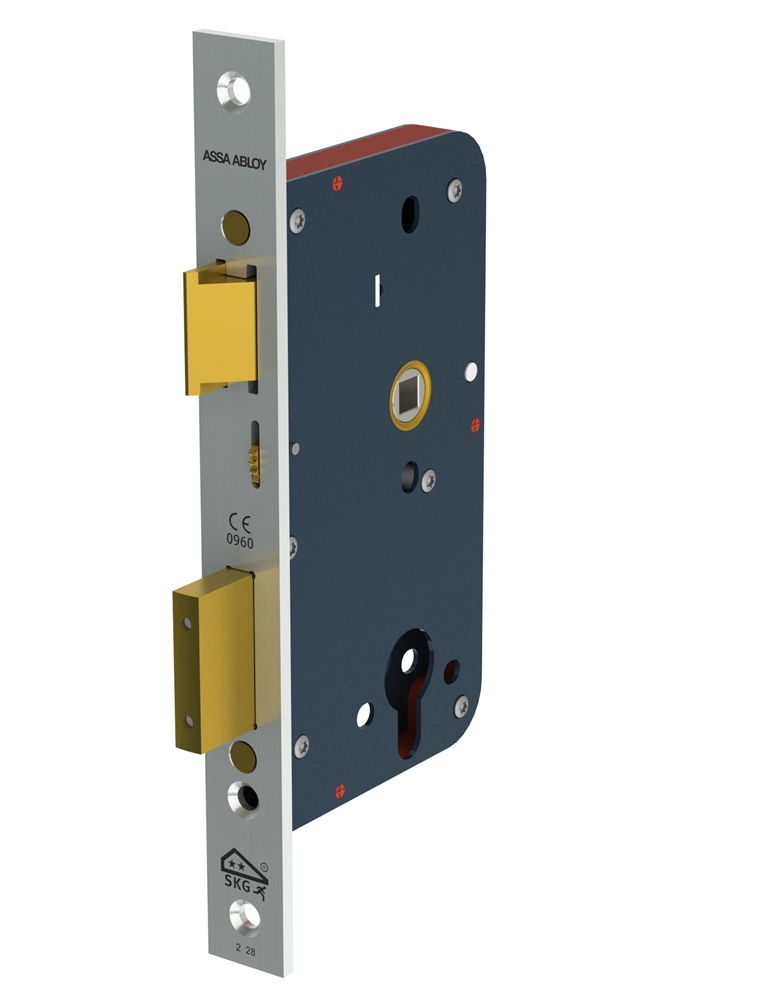 ASSA ABLOY 2428 Paniekdeurslot | SKG** | DM50mm | RC73,5mm | krukgat 8mm doorgaand | voorplaat RVS 24x235mm rechthoekig | DR 2+4 - 7269502