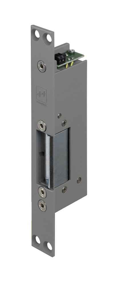 Effeff 331U Elektrische inbouw deuropener beveiligingsuitvoering | spanningsloos ontgrendeld | met diode | sluitplaat 116 KL RVS | 24V= | DIN links. -