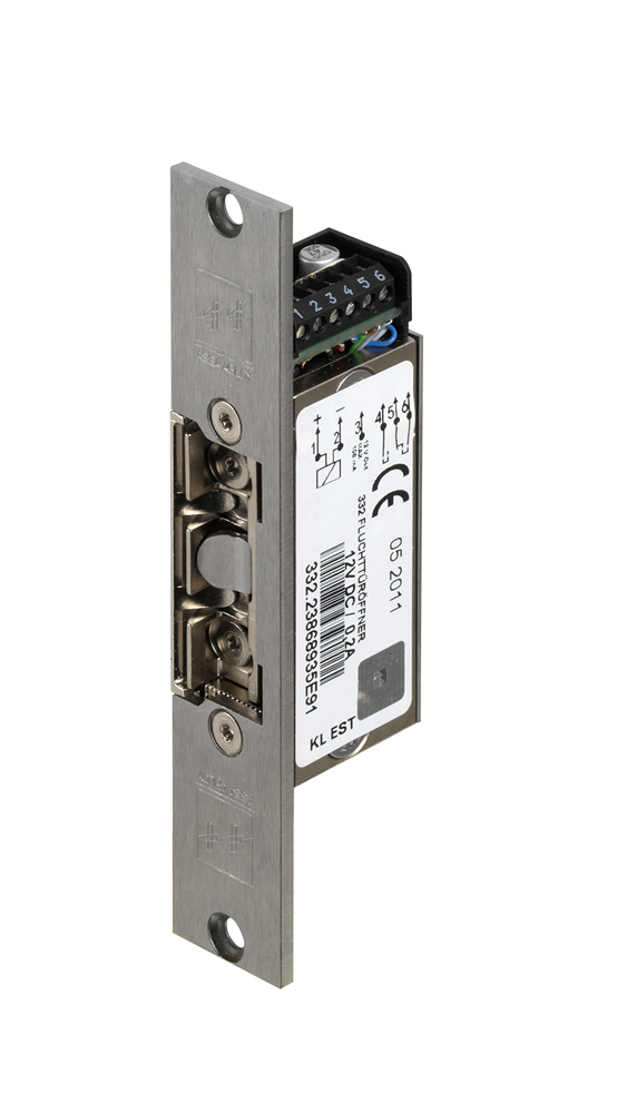 Effeff 332.80 Elektrische inbouw deuropener beveiligingsuitvoering type 332 | spanningsloos ontgrendeld | met diode | 24V= | DIN links en DIN rechts.