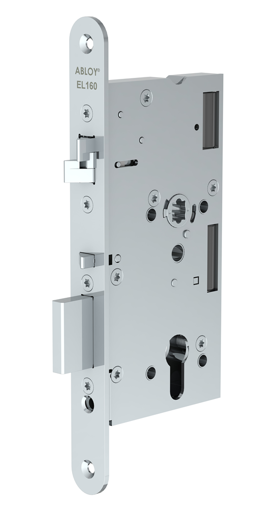 ABLOY EL160 Veiligheidspaniekdeurslot | zelfvergrendelend | SKG** | DM100mm | PC72mm | voorplaat RVS 24x235mm afgerond | DR 1+2+3+4 - 10013766