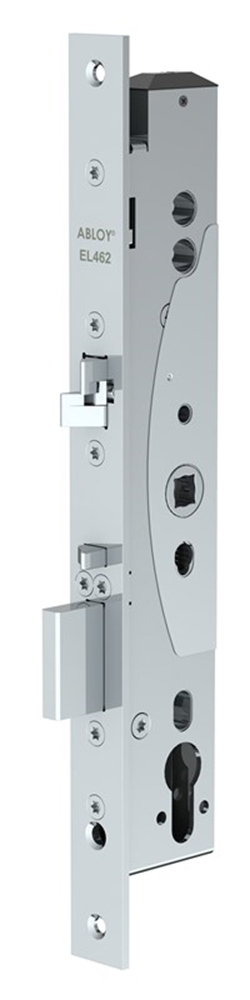ABLOY EL462 Paniekdeurslot | enkelzijdig krukgestuurd | zelfvergrendelend | DM35mm | RC94mm | voorplaat RVS 24x300mm rechthoekig | 12 24V DC | DR