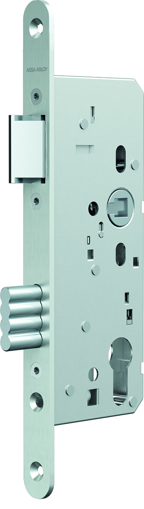 ASSA ABLOY N1050 Deurslot | DM55mm | PC72mm | voorplaat RVS 24x235mm rechthoekig | staal vernikkelde dagschoot | DR 1+3/2+4 - A000300235