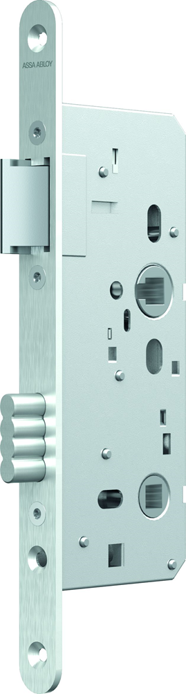ASSA ABLOY N1001 Toilet/badkamerdeurslot | DM60mm | WC72mm | krukgat 8mm | voorplaat RVS 24x235mm afgerond | zamac vernikkelde dagschoot | DR 1+3/2+4