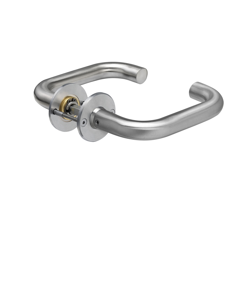 Lips ARR8211 Beslag rond rozet | rond | krukmodel 10 | geborsteld RVS | deurdikte 40mm en 54mm. - 10020969