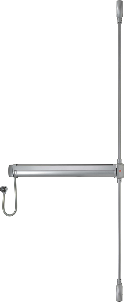 JPM FC-EA-20 JPM Elektromechanische paniekbalk Fluid Control - Uit- en Ingang | type: C | 2 punts | knop | kleur: aluminium | lengte: 1165 mm |