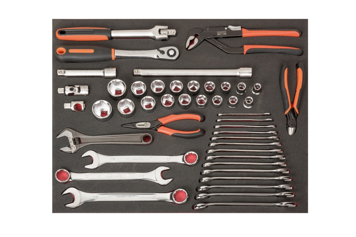 Bahco Foaminlay Fit&Go 3 3 met doppen en toebehoren 1 2" | sleutels en tangen 46-delig FF1A37