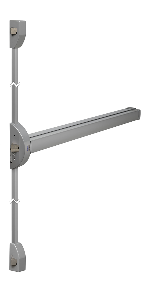 Lips FLBR101Z Paniekopener Freedom Line Model R | met duwbalk | 2 - 3 sluitpunten zijwaards met nachtschootblokkering | 860mm kleur rood/zilvergrijs.