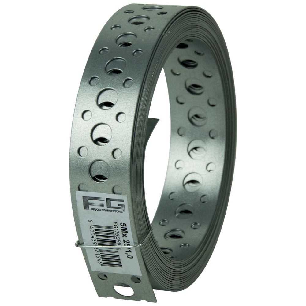pgb-Europe FG | Gaatjesband recht 5m 25x1 Zn FG017500125105 | 10 stuks