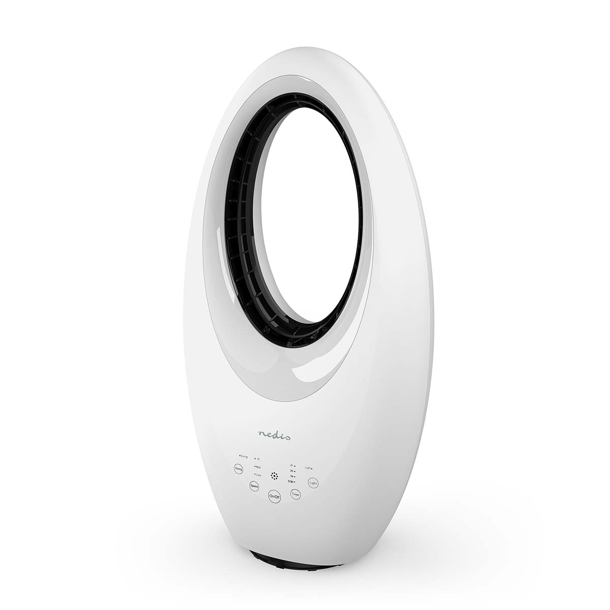 Nedis Bladloze ventilator | 50 W | 3 snelheden | Afstandsbediening | Timer | Wit - FNBS1WT