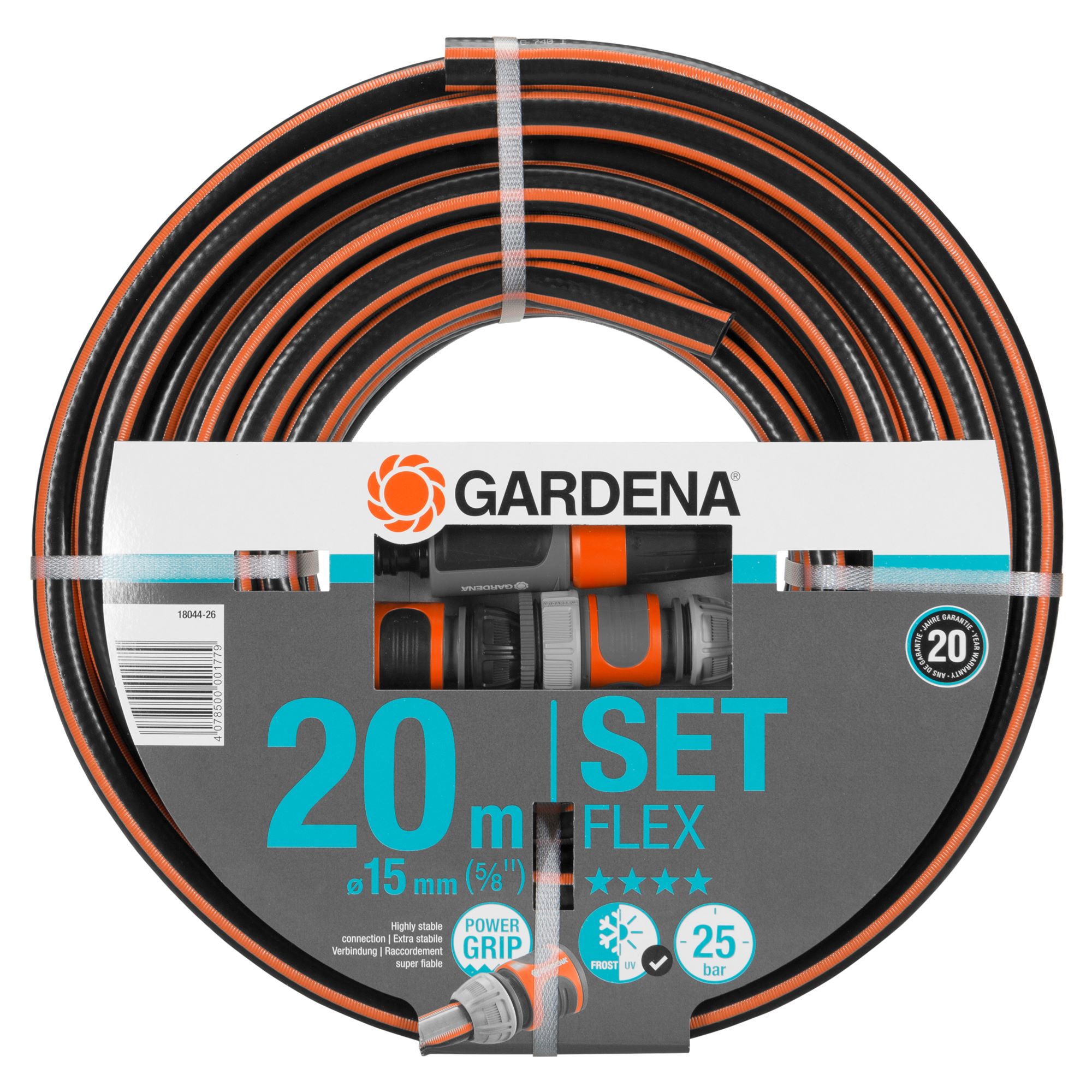 Gardena Flex slang (5/8), 20m + armaturen 18044-26