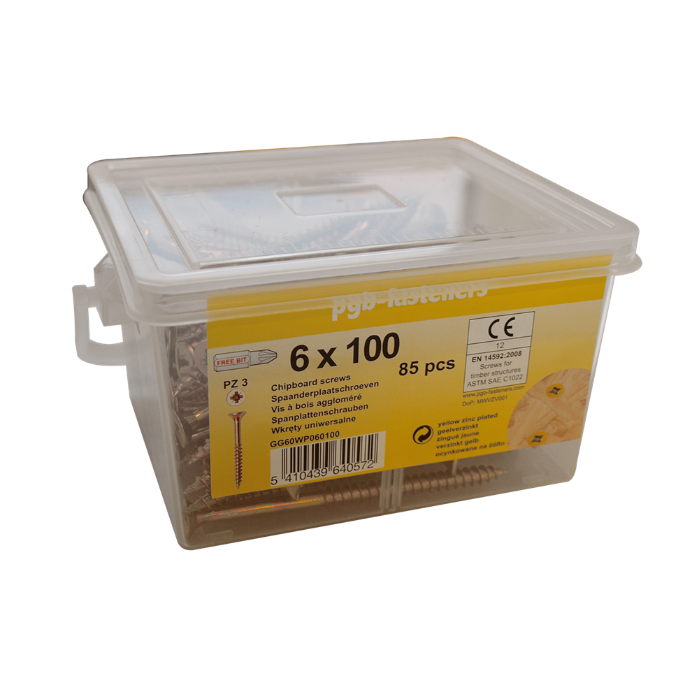 pgb-Europe PGB-FASTENERS | Spaanplaatschroef VZK Ø 5x70 GZn/Em. 160 | 160 st GG60WP050070