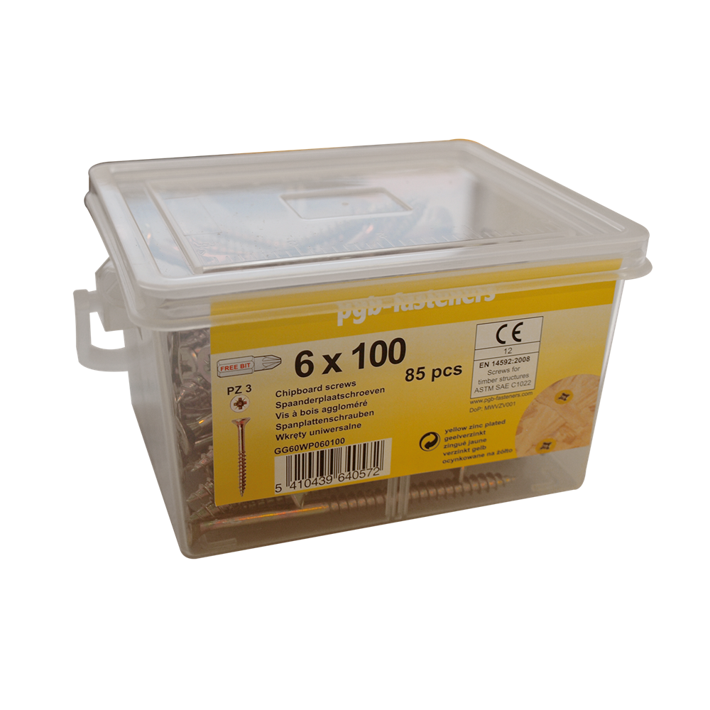 pgb-Europe PGB-FASTENERS | Spaanplaatschroef VZK Ø 4x40 GZn/Em. 455 | 455 st - GG60WP040040