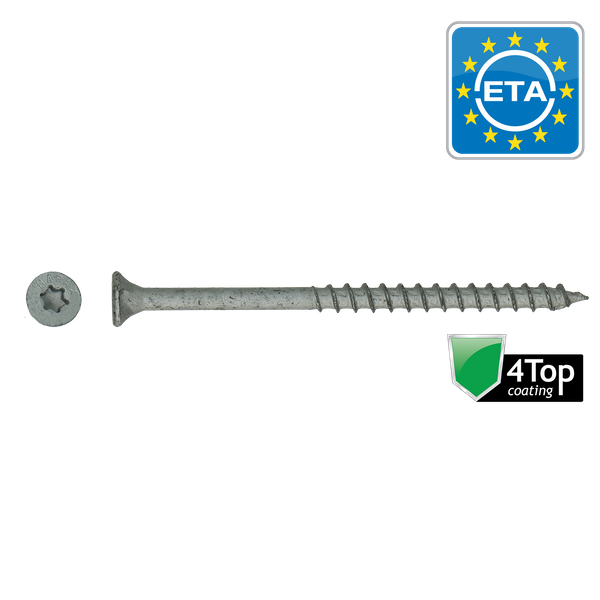 pgb-Europe HAPAX Universele houtschroef VZK-T Deeldraad 4Top Verzonken kop Ø4,0x40 TX20 | 200 st | HAWVTG014004000403
