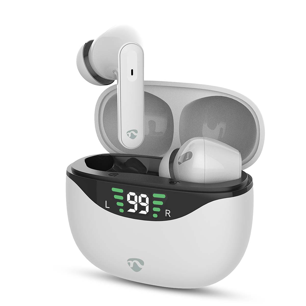 Nedis Volledig Draadloze Oordopjes | ANC (Active Noise Cancelling) | Bluetooth | Maximale batterijduur: 30 uur | Aanraakbediening | Charging case |
