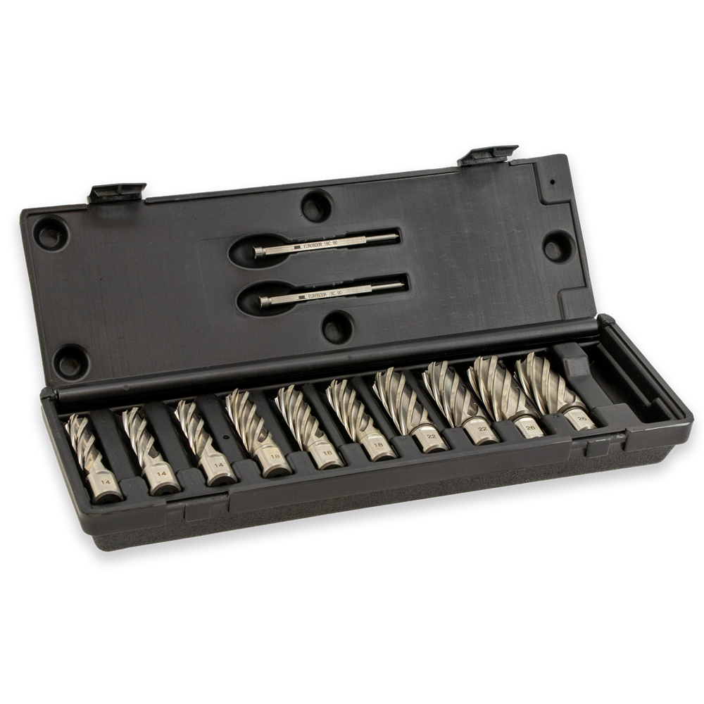 Euroboor HSS kernboorset 10-delig metrisch - HSS.KIT/10L-M2