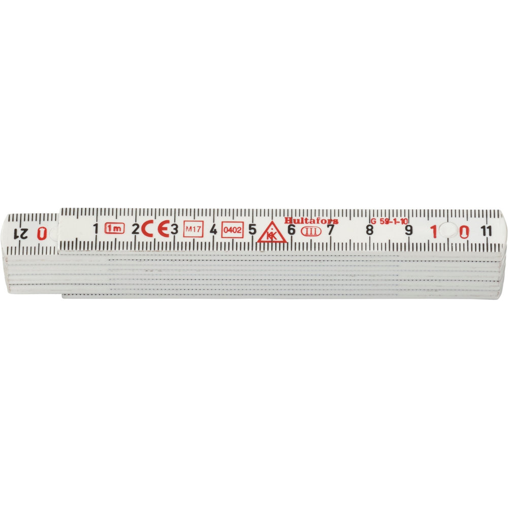 Hultafors Duimstok G 59 1m | 10-delig | Wit - HU200364