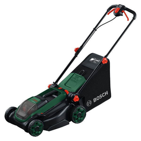 Bosch Groen Accumaaier Rotak 18V2-38 | Incl. 2 x 18 V Li-Ion accu (4,0 Ah) + AL 2x18V-88 Lader + Mulchplug - 06008B9M00