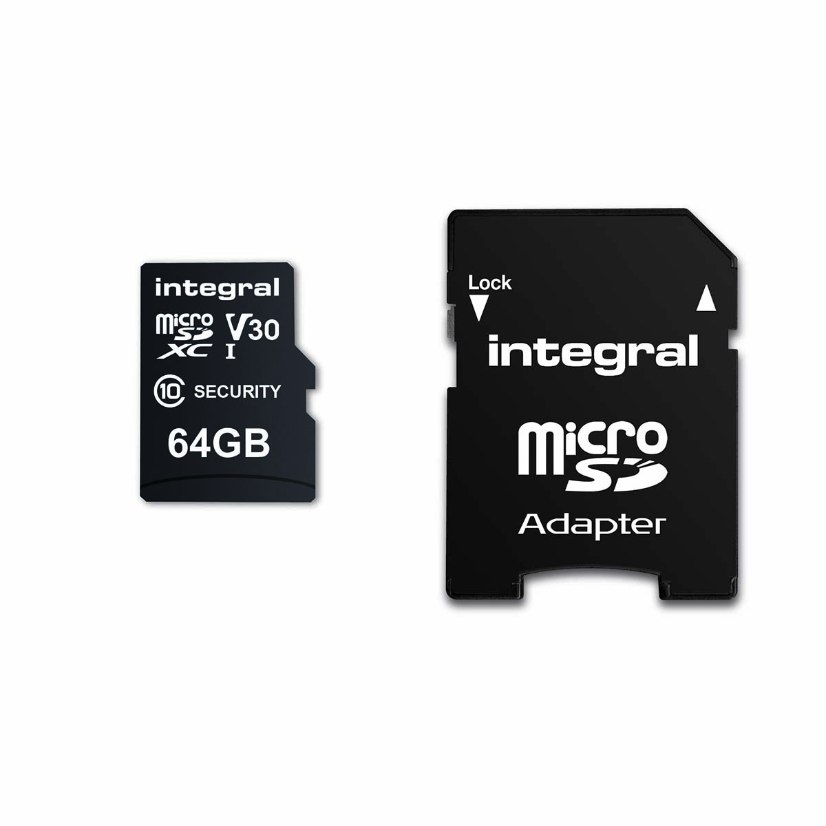 Integral 64 GB Security Camera microSD-kaart voor Dash Cams Home Cams CCTV Body Cams & Drones INMSDX64G10SEC