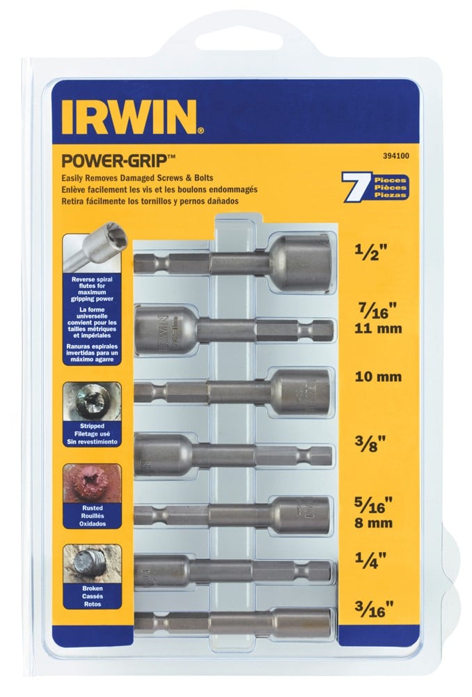 Irwin Powergripset: 3/16”-1/2”, 7 stuks - IR394100