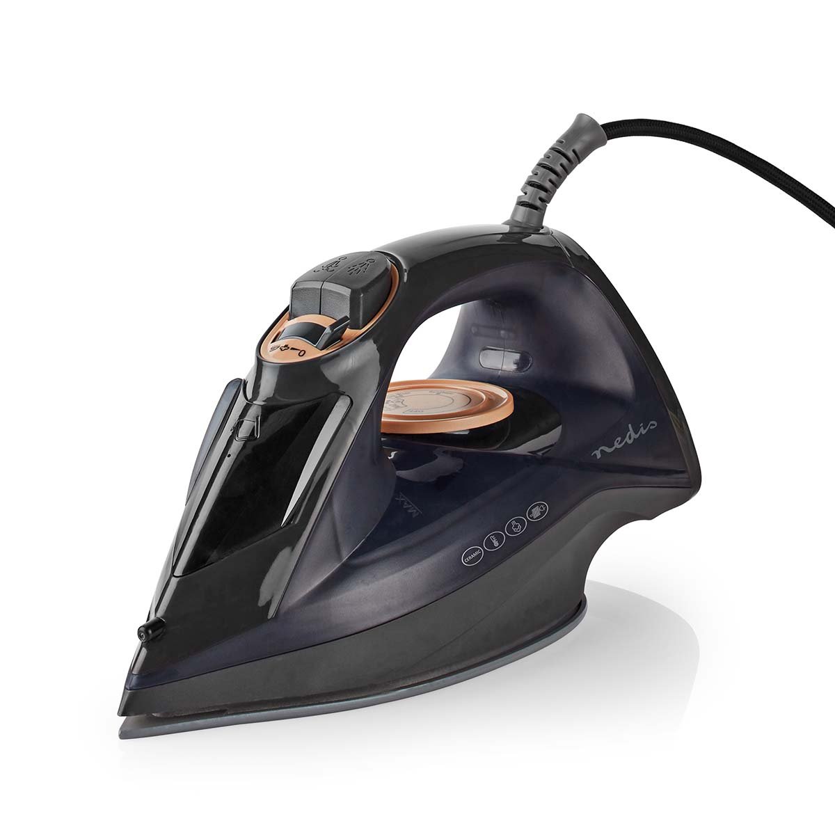Nedis Stoomstrijkijzer | 2200 W | Stoomstoot | Keramiek | 0.26 l IRON1000