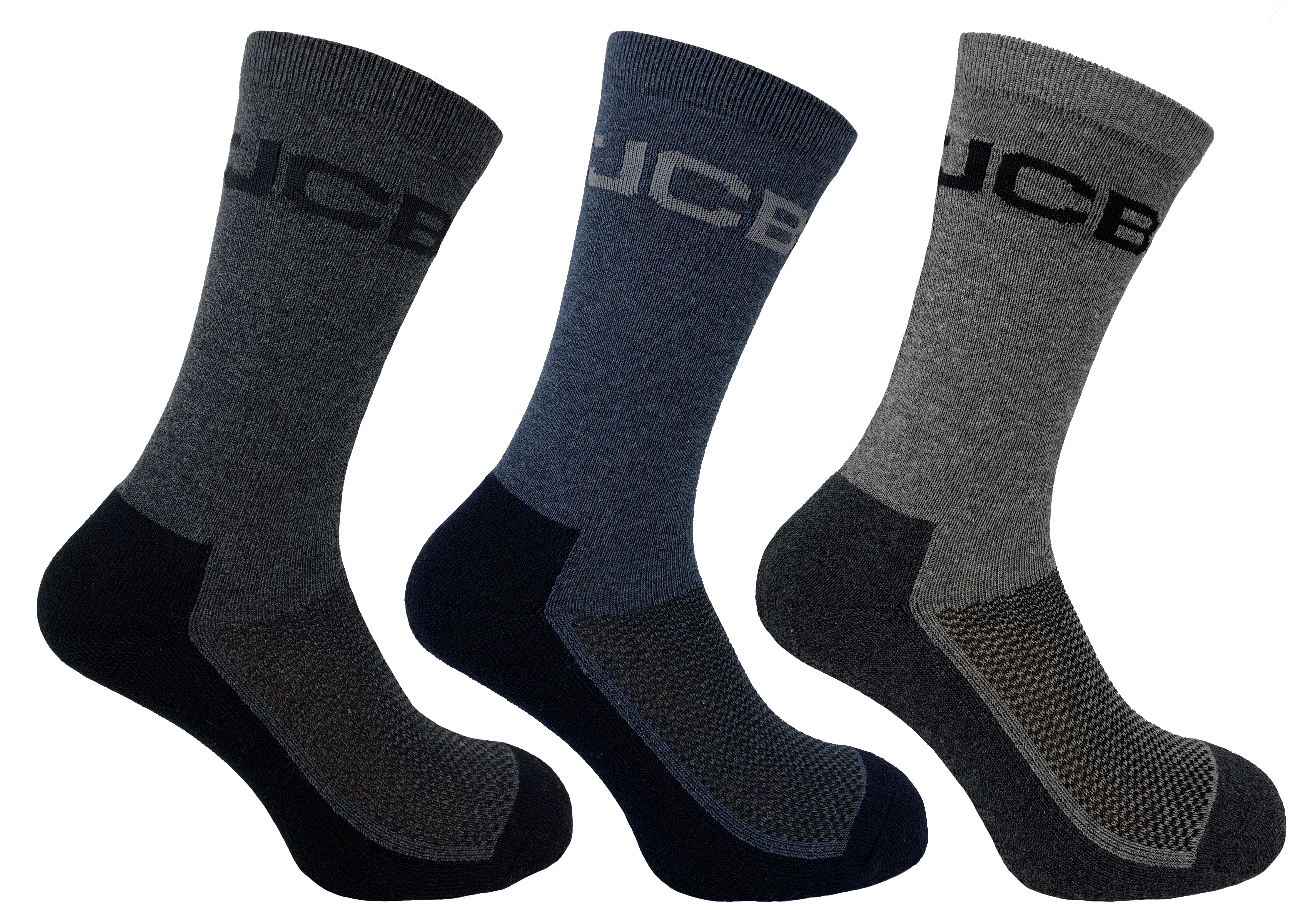 JCB Everyday Werksokken | Maat 39-43 | Zwart/Blauw/Grijs | 3 paar - JCBX138A afbeelding