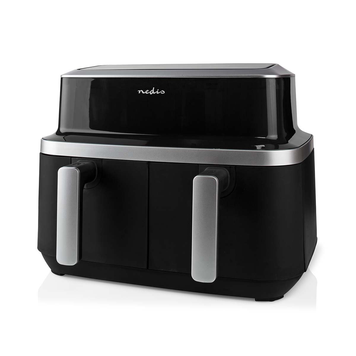 Nedis Dubbele Heteluchtfriteuse | 2x4.2 l | Tijdschakelaar: 60 min | Aantal vooraf ingestelde programma&apos;s: 10 | Digitaal | Zwart - KAAF320BK
