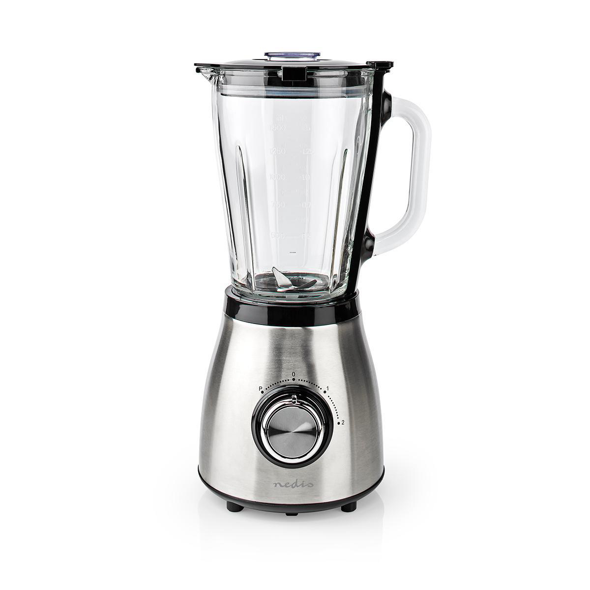Nedis Blender | 800 W | 1.5 l | Glas | 2-Snelheden | Zilver / Zwart - KABL350CAL