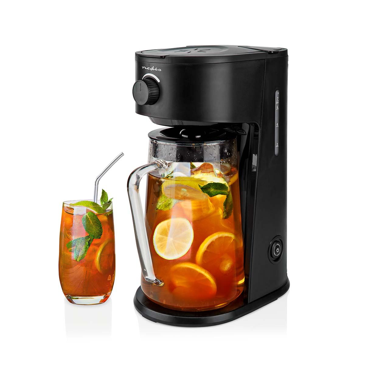 Nedis ijskoffie & ijsthee Maker | Filter Koffie | 2.5 l | 6 Kopjes | Zwart - KAICM200FBK