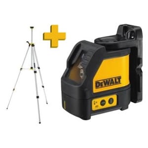 DeWalt DW088KTRI zelfnivellerende kruis lijnlaser in koffer (DW088K) & statief in tas (DE0881T) – Rood – 5m