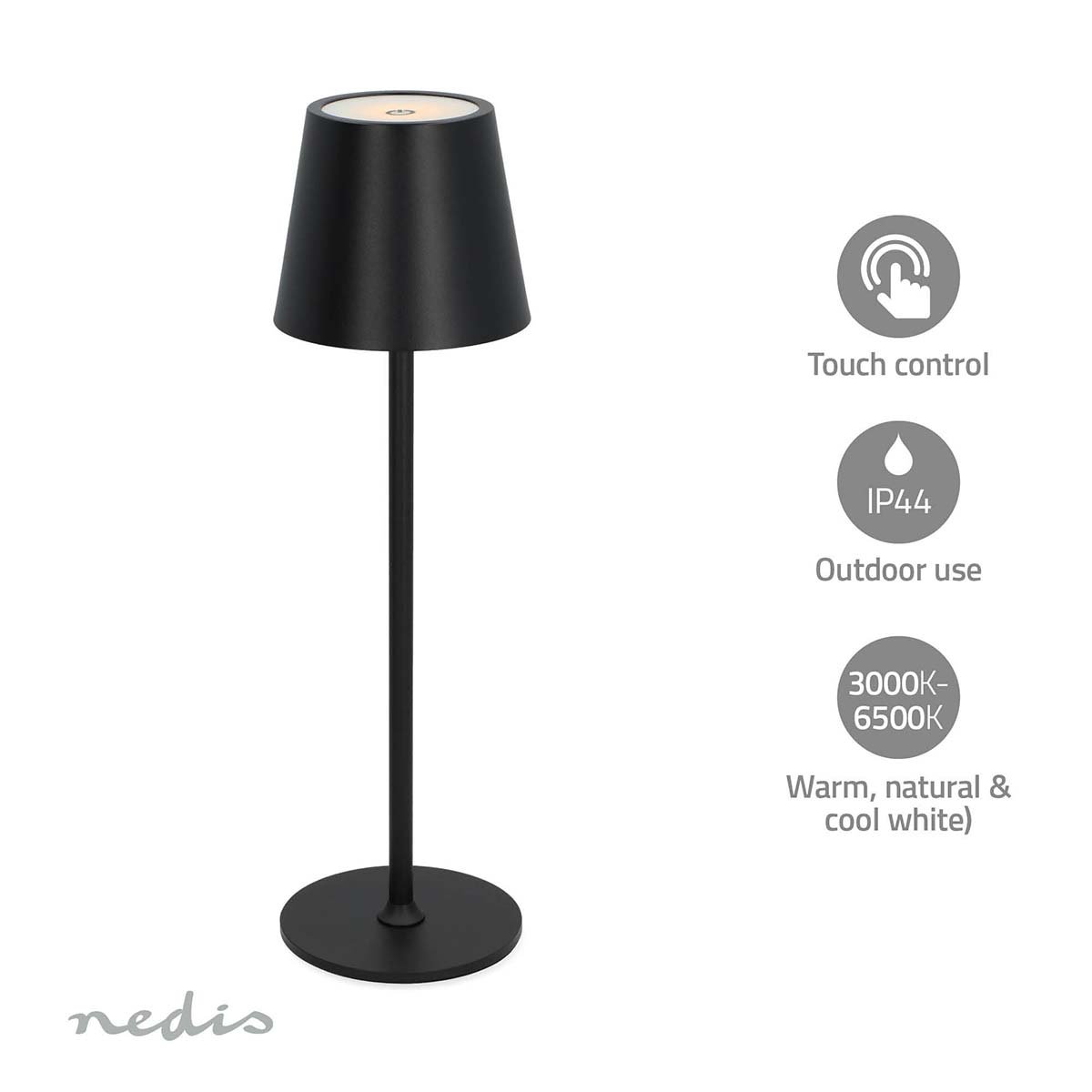 Nedis LED-Tafellamp | LED | 1.8 W | 150 lm | 3000 6000 K | Zwart LTOUT05BK