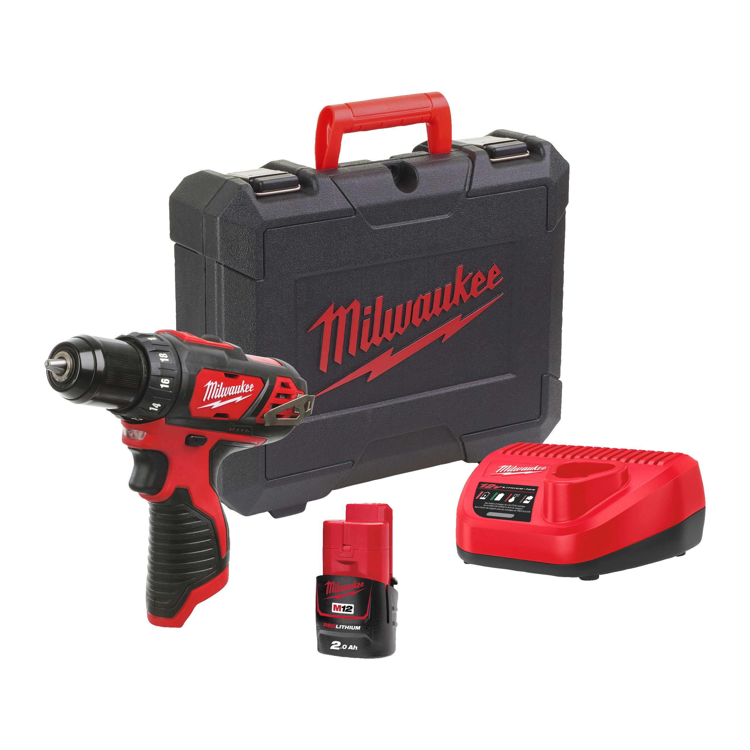 Milwaukee M12 BDD-201C 12V Subcompact Boormachine | 1x 2 0 Ah Accu + lader in doos 4933479439