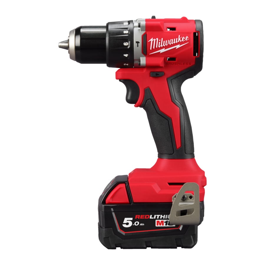 Milwaukee M18 BLPDRC-502C M18 klopboormachine 60Nm compact brushless, 2 x 5,0 Ah - 4933492826